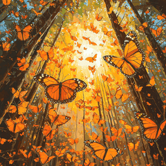 Monarch Butterfly Biosphere Reserve - Mexico - DIY Painting By Numbers Kit