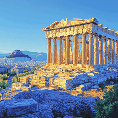 Acropolis of Athens - Greece - DIY Painting By Numbers Kit