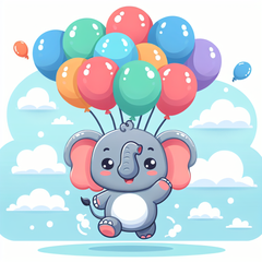 Flying Elephant - DIY Painting By Numbers Kit