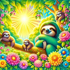 Sweet Dreaming Sloths - DIY Painting By Numbers Kit
