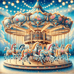 Charming Vintage Carousel - DIY Painting By Numbers Kit