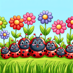 Cheerful Ladybug Family - DIY Painting By Numbers Kit