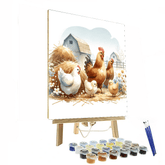 Chirpy Chickens Carnival - DIY Painting By Numbers Kit