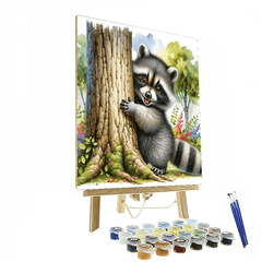 Playful Raccoon - DIY Painting By Numbers Kit