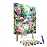 Exotic Flamingo Paradise - DIY Painting By Numbers Kit