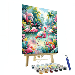 Exotic Flamingo Paradise - DIY Painting By Numbers Kit