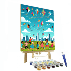 Kite Flying Fun - DIY Painting By Numbers Kit
