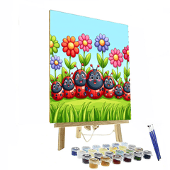 Cheerful Ladybug Family - DIY Painting By Numbers Kit