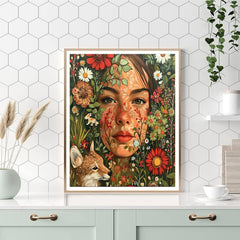 Frida Kahlo Inspired Self Portrait with Flowers - DIY Painting By Numbers Kit