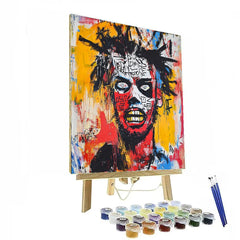 Jean-Michel Basquiat Inspired Street Art Portrait - DIY Painting By Numbers Kit