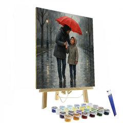 Rainy Day Shared Umbrella - DIY Painting By Numbers Kit