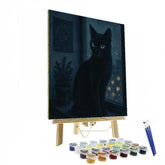 Black cat Nocturne Watch - DIY Painting By Numbers Kit