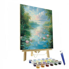Claude Monet Inspired Serene Lotus Pond - DIY Painting By Numbers Kit