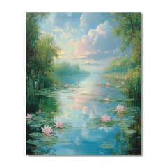 Claude Monet Inspired Serene Lotus Pond - DIY Painting By Numbers Kit