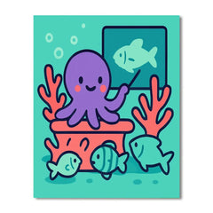 Octopus in Coral Classroom - DIY Painting By Numbers Kit