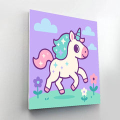Magic Meadow Unicorn with Stars - DIY Painting By Numbers Kit