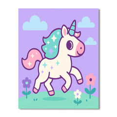 Magic Meadow Unicorn with Stars - DIY Painting By Numbers Kit