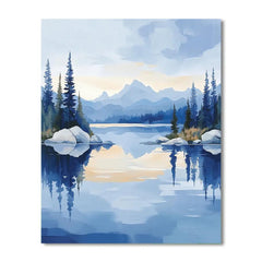 Lawren Harris Inspired Windswept Northern Lake Panorama - DIY Painting By Numbers Kit