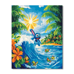 Stitchs Hawaiian Surf Adventure - DIY Painting By Numbers Kit