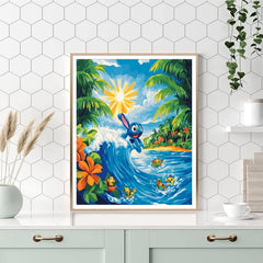 Stitchs Hawaiian Surf Adventure - DIY Painting By Numbers Kit