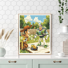 Woody and Buzz Backyard Rescue Disney Inspired - DIY Painting By Numbers Kit
