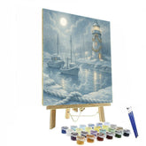 Fishermans Frosty Harbor - DIY Painting By Numbers Kit