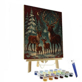 Reindeer Meadow Gathering - DIY Painting By Numbers Kit