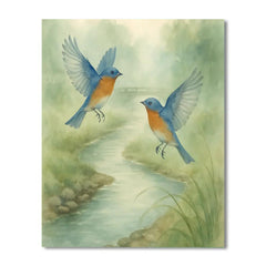 Bluebirds Over The Misty Creek - DIY Painting By Numbers Kit