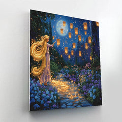Rapunzel Lantern Garden Glow Disney Inspired - DIY Painting By Numbers Kit