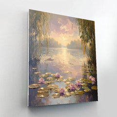 Monet Inspired Water Lilies at Dawn - DIY Painting By Numbers Kit