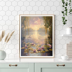 Monet Inspired Water Lilies at Dawn - DIY Painting By Numbers Kit