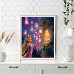 Rapunzel's Tower Lantern Surprise Disney Inspired - DIY Painting By Numbers Kit