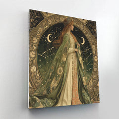 Alphonse Mucha Inspired Zodiac Constellation Woman - DIY Painting By Numbers Kit