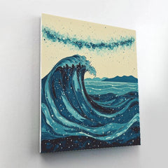 Hokusai Inspired Great Wave Of Starlight - DIY Painting By Numbers Kit