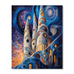 Antonio Gaudi Inspired Spiral Galaxy Cathedral - DIY Painting By Numbers Kit