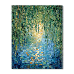 Claude Monet Inspired Reflections Beneath Willow Branches - DIY Painting By Numbers Kit