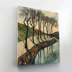 Egon Schiele Inspired Bare Trees by River - DIY Painting By Numbers Kit