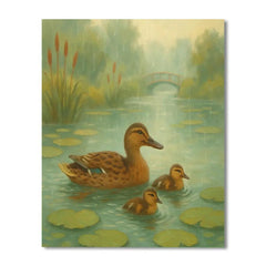 Ducks Among Lilies at Soft Rainfall - DIY Painting By Numbers Kit