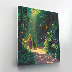 Rapunzel and Pascal's Magical Forest Stroll Disney Inspired - DIY Painting By Numbers Kit