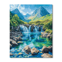 Isle of Skye Fairy Pools - Scotland - DIY Painting By Numbers Kit