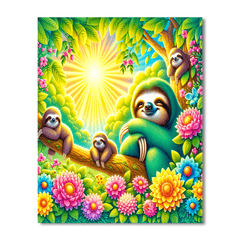 Sweet Dreaming Sloths - DIY Painting By Numbers Kit