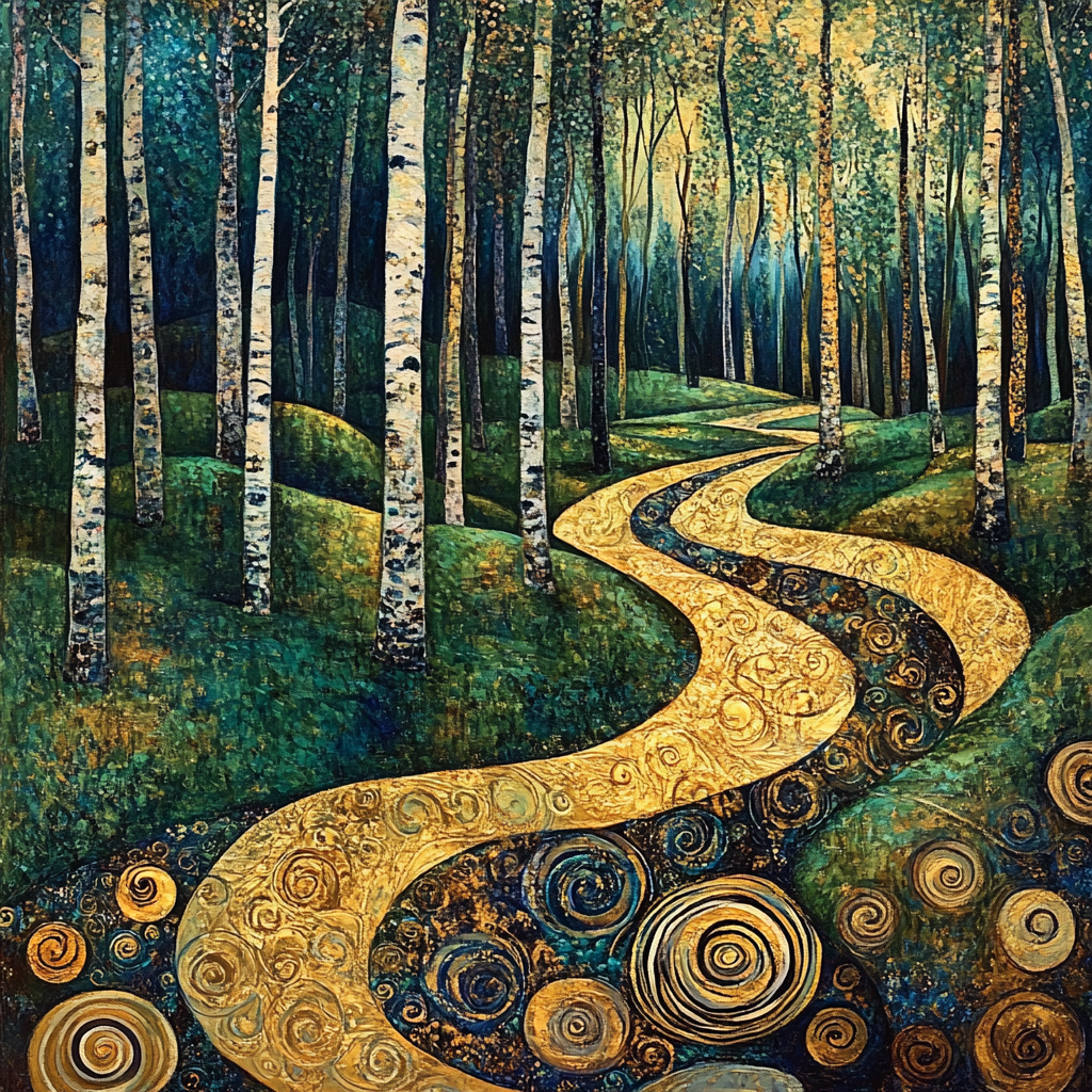 Gustav Klimt Inspired Whispering Forest - DIY Painting By Numbers Kit