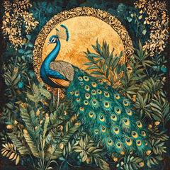 Gustav Klimt Inspired Elegant Peacock Paradise - DIY Painting By Numbers Kit