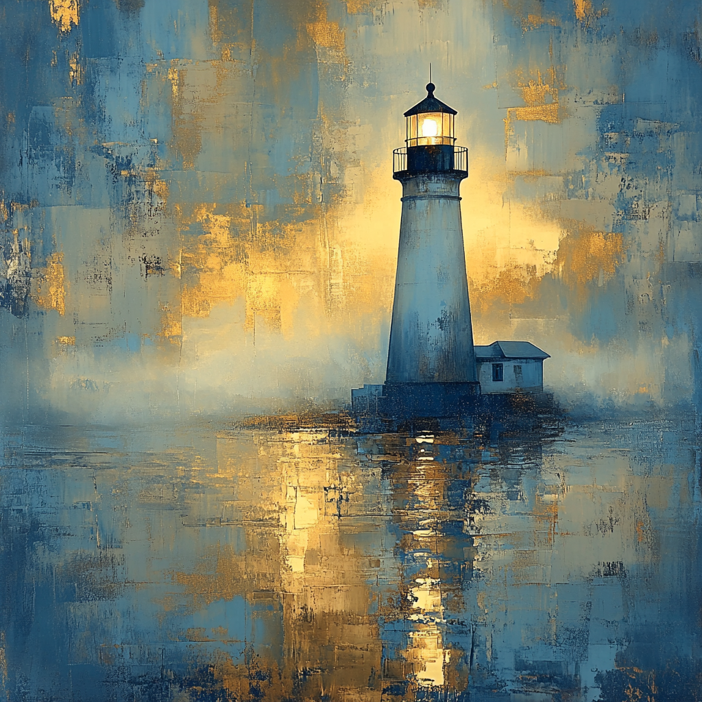Turner Inspired Lighthouse in Fog - DIY Painting By Numbers Kit