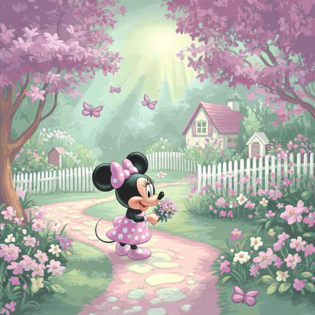Minnie Mouse Garden Stroll - DIY Painting By Numbers Kit