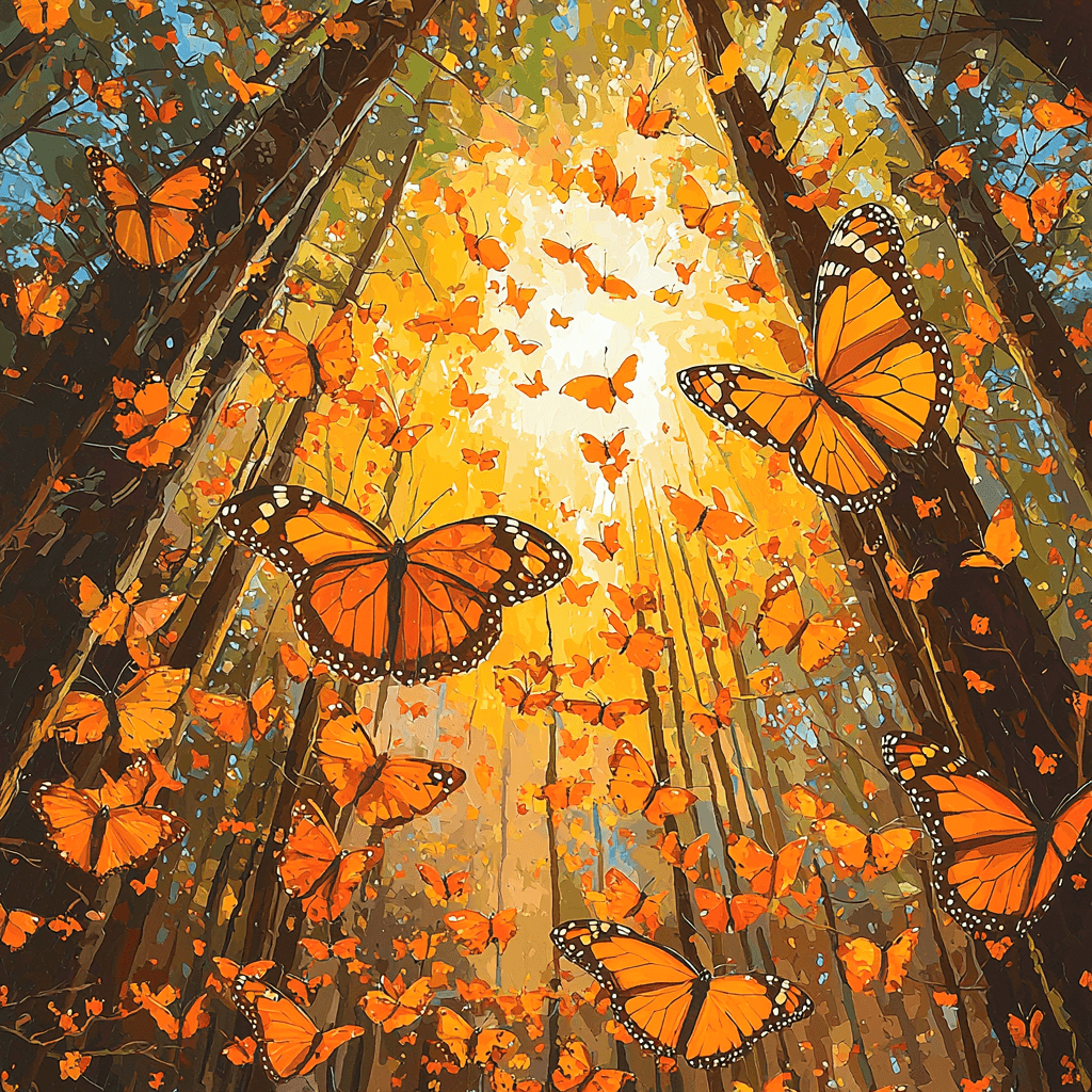 Monarch Butterfly Biosphere Reserve - Mexico - DIY Painting By Numbers Kit