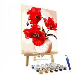 Red Flower Paint By Numbers Painting Kit