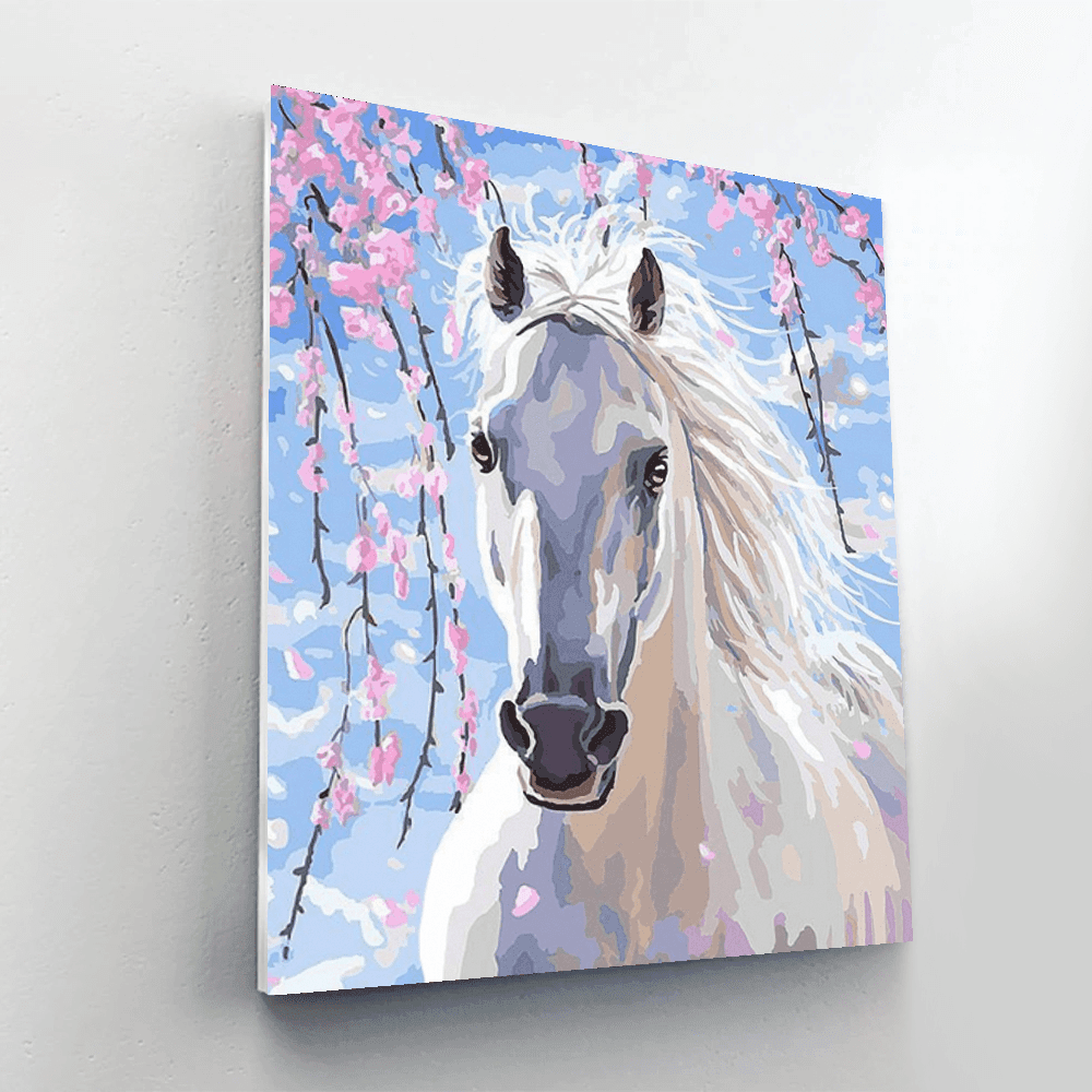 White Horse Paint By Numbers Painting Kit