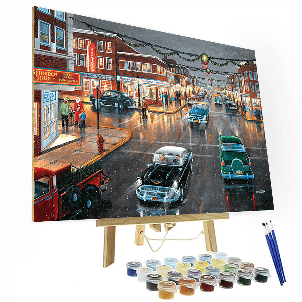 Main street in the season Paint By Number Painting Set
