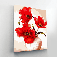 Red Flower Paint By Numbers Painting Kit